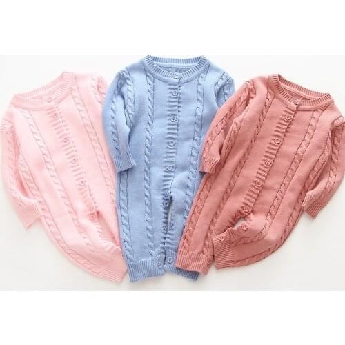 2020 Newborn Baby Girls Boys Knitted Baby Romper Onesie Baby Outfit Jumpsuit Cotton Infant Newborn Clothes