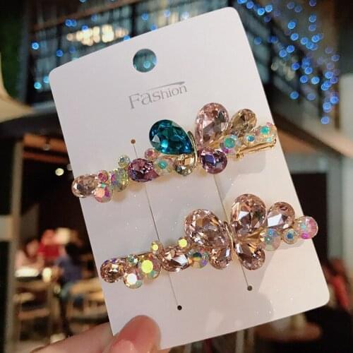 Adult Women Zircon Barrettes Hairpins Hair clips Butterfly Fashion Korean Lady Girl Head wear Accessories Wholesale Gifts Party