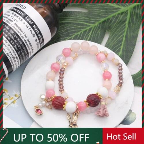 Bohemian Beaded Bracelet 2021 New Women Natural Stone Crystal Bracelet Jewelry Female Sweet Romantic Boho Jewelry