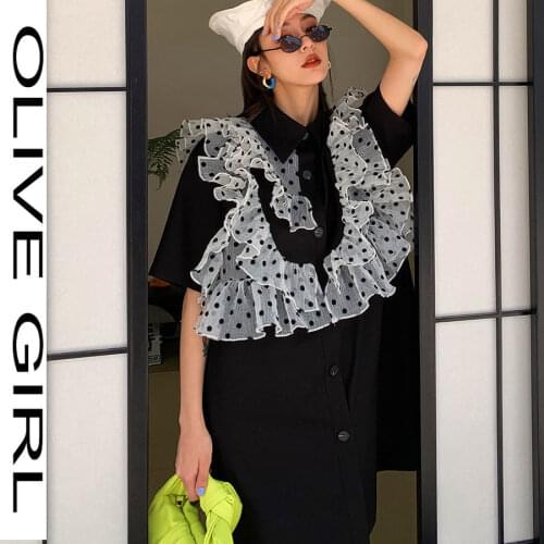 Womens Dresses New Turn-down Collar Womens Dress 2021 Summer Short Sleeve Loose Shirt Dress Single Breasted Casual Clothing