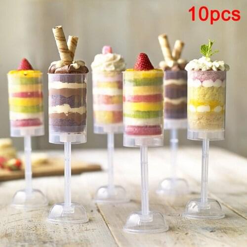 10 Pcs Cake Pusher Tube Pushable Holder Push Clear Kitchen Durable Baking Diy Tool Home Push Push Cake Push Tube