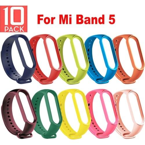 10 Pcs/Pack Bracelets For Mi band 6 5 Strap For Xiaomi Mi Band 6 5 4 Strap Miband 6 5 3 Bracelet Wrist Strap Band Accessories