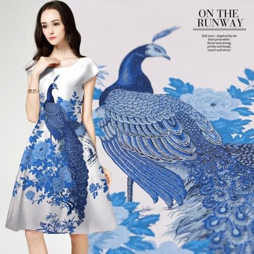 120*145cm/pcs 2016 France imported jacquard tapestry satin fashion fabric for dress cheongsam tissu au meter bright cloth DIY