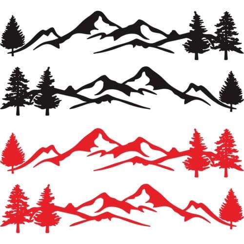2 PCS Forest Mountain Reflective Car Sticker Car Full Body Decal Paste Car Sticker Forest Mountain Reflective Car Sticker