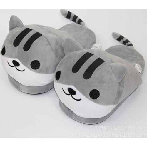 2020 Winter Warm Indoor Slippers Cute Baby Plush Cartoon Slippers for Grown Ups Creative Prank Unisex Home Slipper Flats