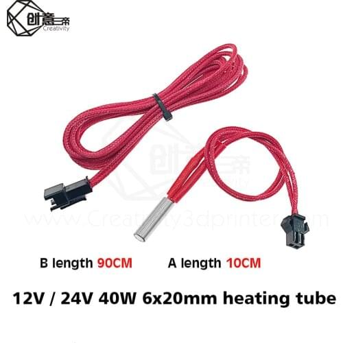 3D Printer Makerb/Reprap/Mendel Heating Tube Reprap 12V/24V 40W Simple replace Ceramic Cartridge Heater HotEnd J-Head 6*20