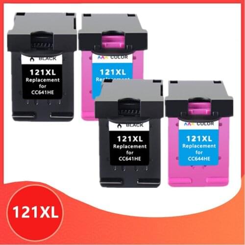 4P Compatible 121XL Ink Cartridge Replacement for HP 121 for hp121 for Deskjet D2563 F4283 F2423 F2483 F2493 F4213 F4275 Printer