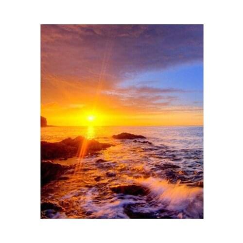 ARMYQZSea Coconut Tree Landscape 5D Diy Diamond Painting Diamond Embroidery Round Diamond Square Diamond Diamond Mosaic Round Rh