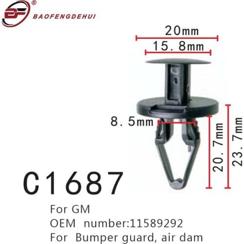 Car Interior Buckle For Gm 11589292 Air Dam Bumper Guard Fastener