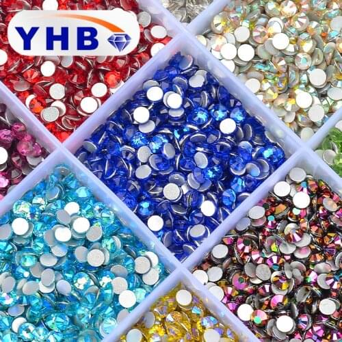 Glitter Crystal AB Non Hot Fix Rhinestones Glue On SS3-20 FlatBack Strass Sewing&Fabric Garment Nail Art Rhinestones Decorations