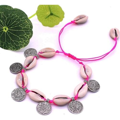 Shell Bracelet Bohemian Retro Alloy Conch Shell Handmade Beaded Ladies Bracelet Fashion Party Shell Bracelet Jewelry