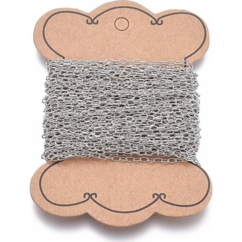 Pandahall 10m Stainless Steel Cable Chains Soldered Chain Bulk DIY Necklace Jewelry Making Accessories Materials Wide 2mm 2.5mm