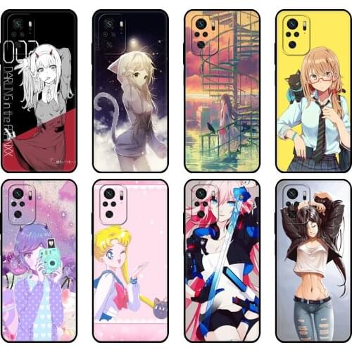 Black tpu Case For Xiaomi Redmi 9T Case Redmi Note 9T Note 10 Pro Case THE Anime girl