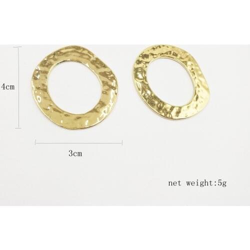 Zinc Alloy Golden Oval Base Earring Necklace Connector 6pcs/lot For DIY Earrings Necklace Jewelry Making Finding Accessories