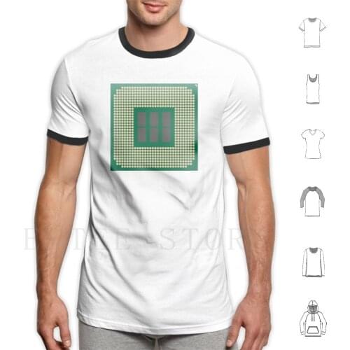 Cpu Tech T Shirt Cotton Men Diy Print Cpu Processor Amd Intel I3 I5 I7 Ryzen Tech Chip Micro Microchip Computer Laptop Pc