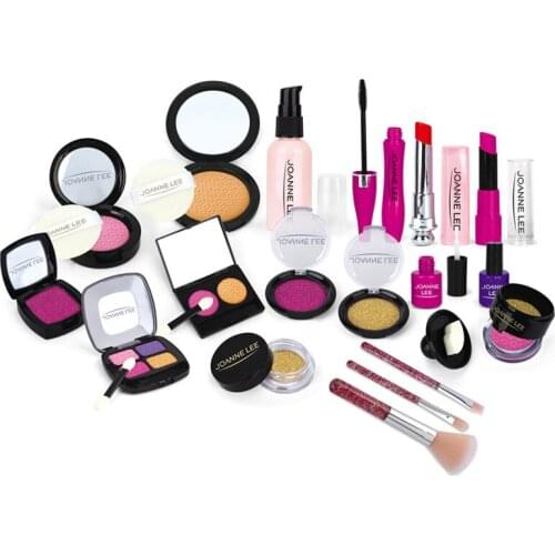 Girl Pretend Play Make Up Toy Simulation Cosmetics Pink Makeup Set Princess Beauty Plastic Play House Toy Lipstick Eyeshadow