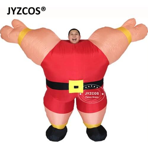 JYZCOS Mr Fitness Sailor Weight Lifting Muscle Man Funny Inflatable Costumes Party Bar Gym Fancy Dress Outfit Promotion Tools