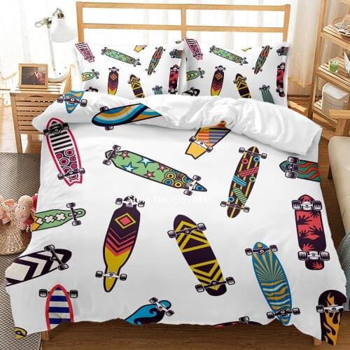 Cool Fashion Scooter Quilt Cover Pillowcase 2-3 Pieces Children Cartoon Bedding Set Queen King Full Size Boys Bedroom Decor