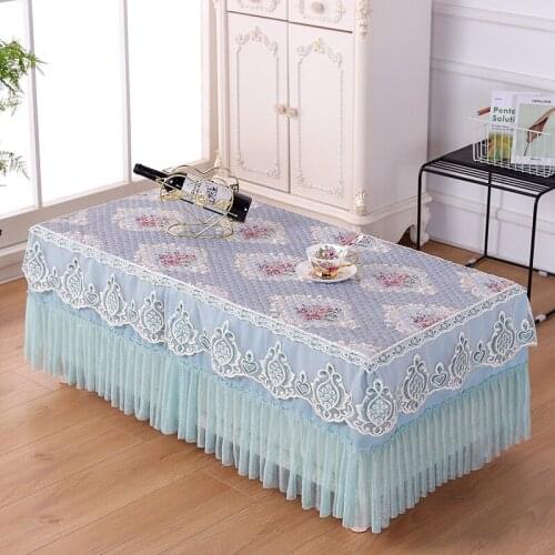Korean Lace Table Cloth Silk Cotton Jacquard Living Room Sofa Coffee Side Table Dustproof Cover Home Decor Tablecloth tapetes