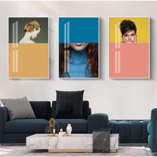 Beautiful Girl Bubble Gum Canvas Wall Art Fashion Canvas Posters Painting Brigitte Bardot for Living Room Home Decoration