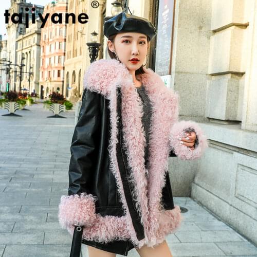 Autumn Winter Coat Women Clothes 2020 Real Genuine Leather Jacket Wool Fur Collar Sheepskin Down Coat Korean Vintage Tops ZT4064