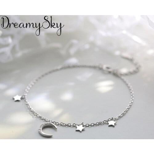 Summer Trendy Silver Color Crystal Moon Bracelets For Women Bohemia Fashion Girls Charm Bracelets Wedding Jewelry
