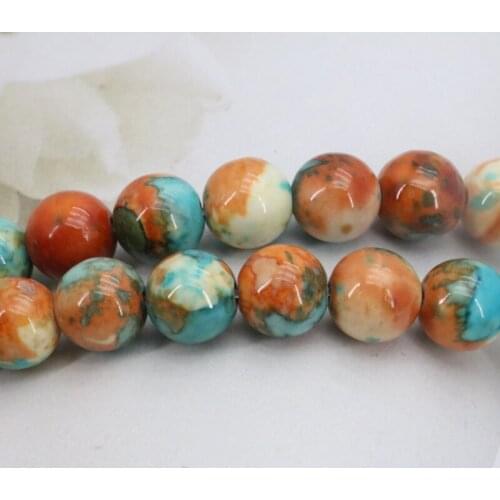 Hot!Riverstones loose beads 10mm DIY round stone 15 inches women fashion jewelry fit making design multi color optional