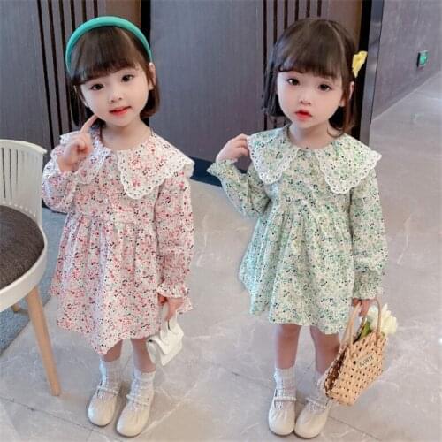 Sweet Children Spring Summer Dress Baby Girls Dresses Trendy Kids Long Sleeve Ruffle Special Occasion High Quality