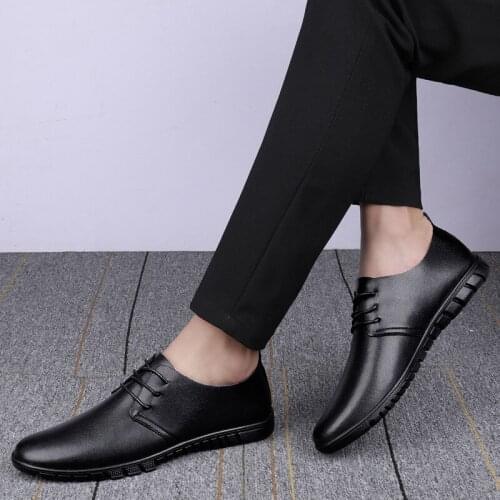2021 Newer Business Oxford Leather Men Breathable Rubber Formal Dress Male Office Big Size High Quality Flats Footwear Sneakers