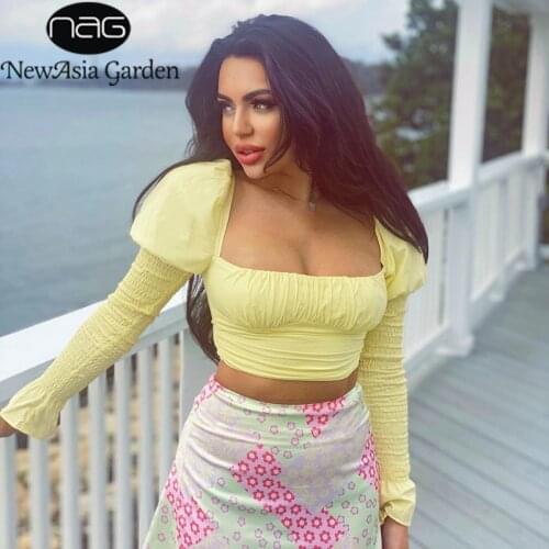 Желтые блузки NewAsia Garden China At AliExpress