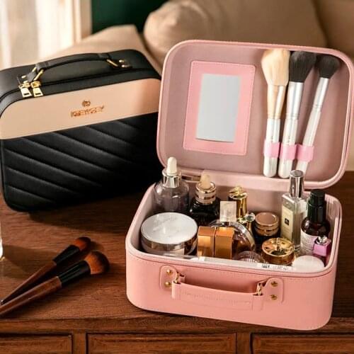 2021 New Large-capacity Fashion Cosmetic Bag Waterproof PU Leather Travel Out Cosmetic Case For Woman
