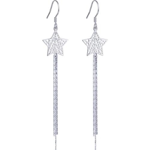 YJAR001972 New Fashion S925 Pure Silver Dangle Earrings Simple Style Ear Ornaments Womens Jewelry