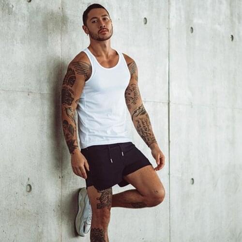 New Trendy Muscle Skull Shorts Fashion Stretch Mesh Fitness Training Sprint Pants Casual Sports Shorts Men Short Sweatpants