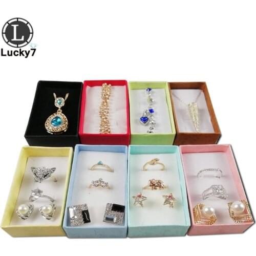 Wholesale Assorted Colors Jewelry Sets Display Box Necklace Earrings Ring Box 5*8*2.5cm Packaging Gift Box mixed 24pcs/lot