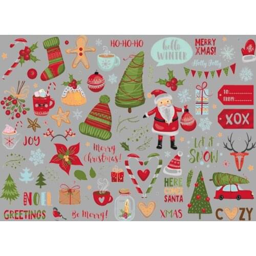 Christmas Elements Iron On Fashion Vinyl Diy Appliqued Heat Transfer Tops Iron On Patch Transfer Stickers