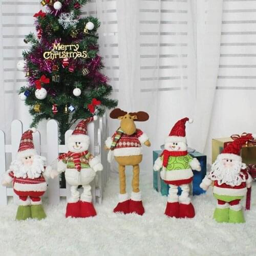 Christmas Stretchable Santa Claus Snowman Reindeer Telescopic Doll Decoration Xmas Tree Hanging Ornaments Pendant New Arrival