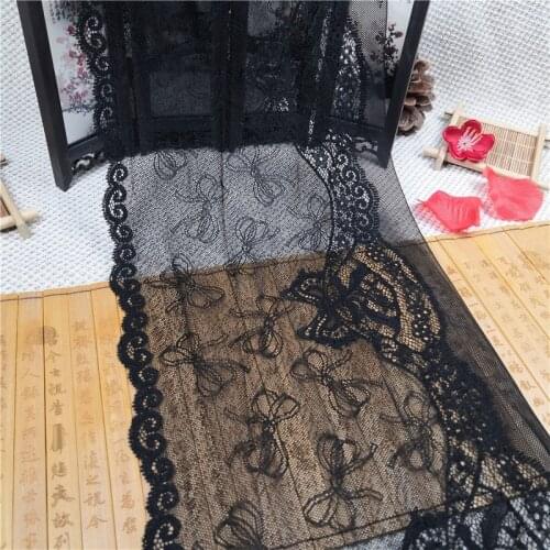 RR1914 20.5CMSexy black elastic lace lace accessories decorative hollow out dress fabric while in perspective