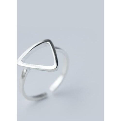 Shuangshuo Silver Plated Rings New Fashion Simple Jewelry Adjustable Geometric Triangle Rings for Women Wedding Gifts