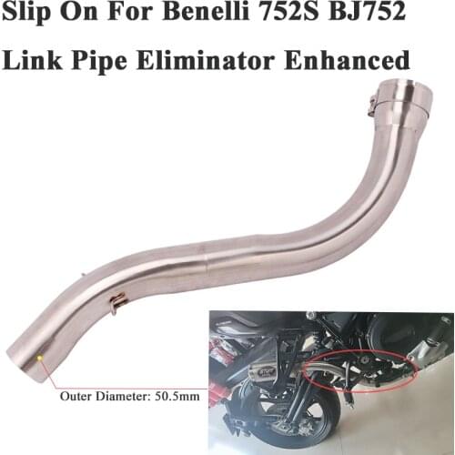 Slip On For Benelli 752S BJ752 Motorcycle Exhaust Escape Modify Middle Link Pipe Cat Delete Eliminator Enhanced Without Muffler