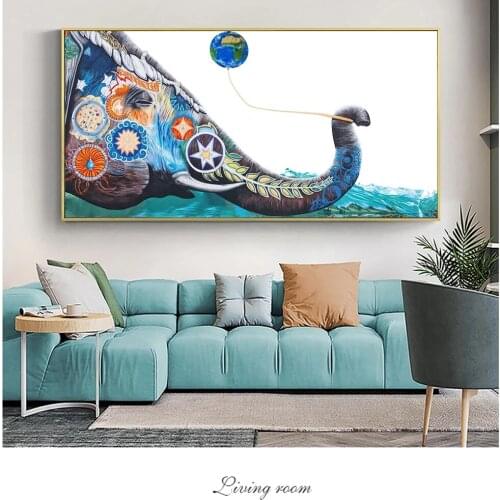 Elephant Wall Graffiti Canvas Paintings On The Wall Posters And Prints Animals Art Canvas Prints Wall Pictures For Kids Room