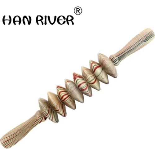 Vogue of new fund of 2018 comfortable full-body massage stick tapping his lower back massage neck long wheel gear leg wooden