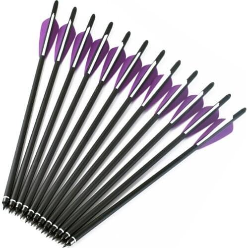 Archery 12PCS Crossbow Carbon Arrow 13.5/16/17/18/20/22inch Carbon Arrows Bolts Spine 400 For Crossbow Hunting Shooting