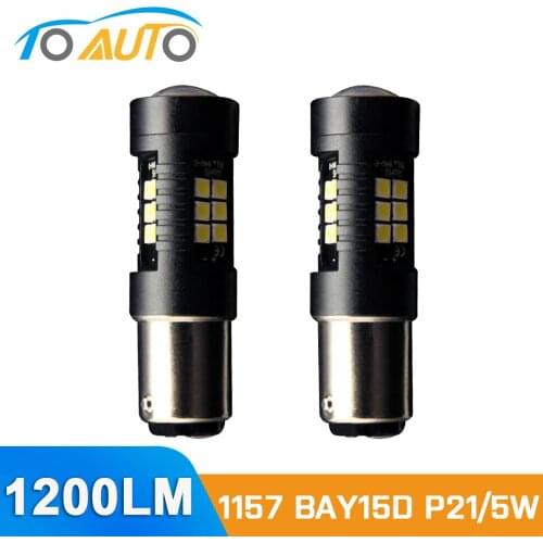2pcs BAY15D LED P21/5W 1157 Led Bulb 21SMD Car Brake Turn Signal Reverse Lights White Red Yellow Amber Automobiles Lamp 12V