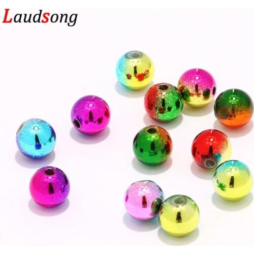 50-200pcs Colorful Rainbow Acrylic Beads 6/8/10mm Round Spacer Loose Beads For Jewelry Making Findings DIY Necklace Bracelet