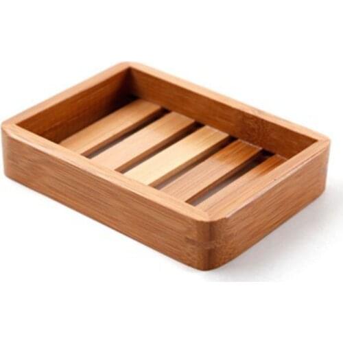 Soap Box Container Organization Wooden Soap Dish Tray Holder Storage Rack Home Bathroom Handmade Natural Bamboo Drain Soap Box
