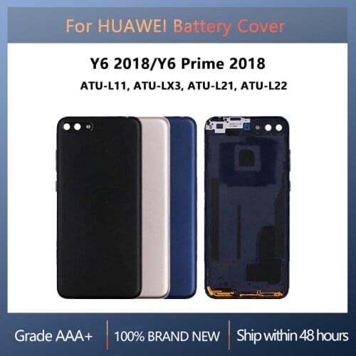 Back Battery Cover Door For Huawei Y6 Prime 2018 ATU-L31 L42 With repair parts,For Y6 2018 ATU-L11 LX3 Housing Rear Replacement