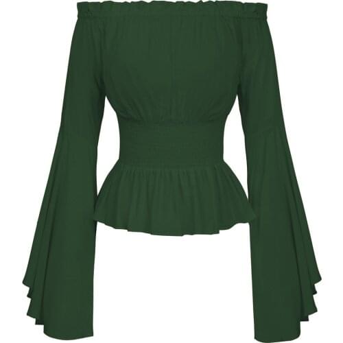 Medieval Cosplay Ladies Shirt Renaissance Blouse Peasant Long Sleeves Shirt Boho Steampunk Shirt Beautiful Gift for Girls