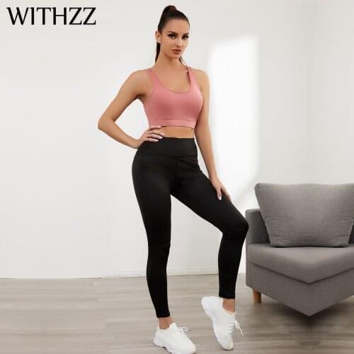 WITHZZ Female Mesh Hollow High Waist Hip-lifting Sports Pants Running Fitness Cycling Solid Color Women Trousers Leggings