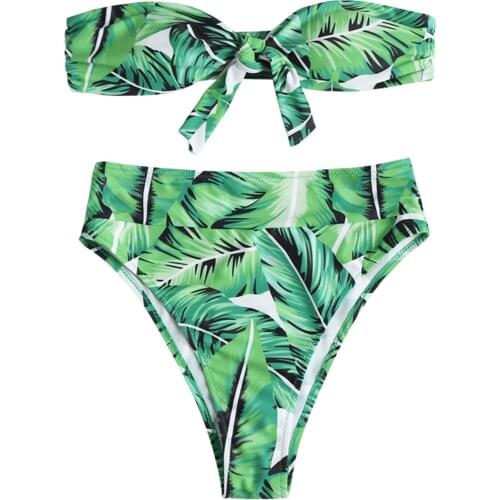 Women Floral Print Bikini Set Push-Up Swimsuit Beachwear Padded Swimwear Female High Waist Swimwear Bathing Suit MonokinBiquini