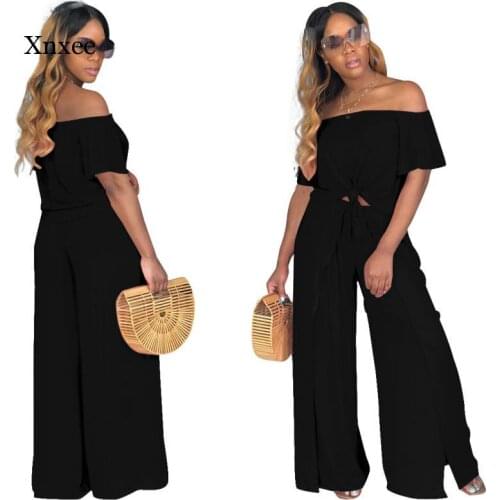 Womens Suit Two-Piece Summer Clothes for Women Casual Pullover Torticollen Full-Length Two-Piece Suit for Women Ladies Suit